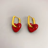 Wholesale Fashion Copper Earrings With 18K Gold Plated Enamel Glaze Ushaped And Peach Heart Pendant For Women