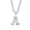 Wholesale Fashion Copper Zircon Necklace With Letters Numbers Text Pattern And Electroplating Cuban Chain Pendant