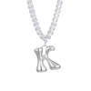 Wholesale Fashion Copper Zircon Necklace With Letters Numbers Text Pattern And Electroplating Cuban Chain Pendant