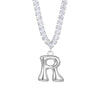 Wholesale Fashion Copper Zircon Necklace With Letters Numbers Text Pattern And Electroplating Cuban Chain Pendant