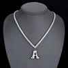 Wholesale Fashion Copper Zircon Necklace With Letters Numbers Text Pattern And Electroplating Cuban Chain Pendant