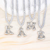 Wholesale Fashion Copper Zircon Necklace With Letters Numbers Text Pattern And Electroplating Cuban Chain Pendant