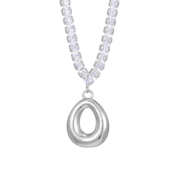 Wholesale Fashion Copper Zircon Necklace With Letters Numbers Text Pattern And Electroplating Cuban Chain Pendant