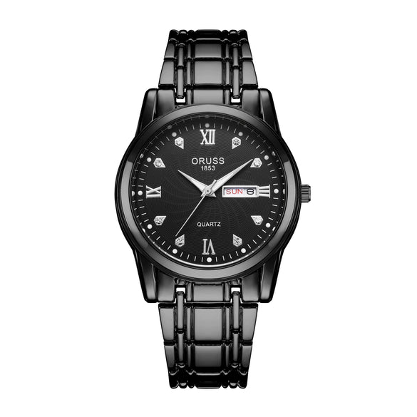 Wholesale Fashion Couple's Automatic Movement Watch Zinc Alloy Case Alloy Strap Round Dial Onion Crown Mineral Strengthened Glass Mirror Waterproof