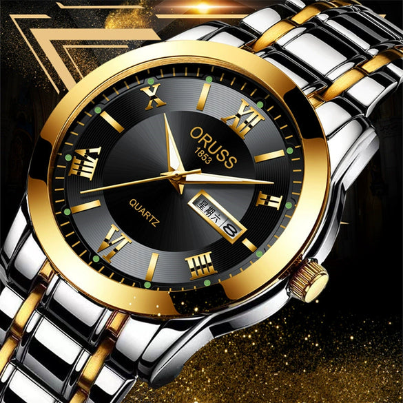 Wholesale Fashion Couple's Automatic Movement Watch Zinc Alloy Case Alloy Strap Round Dial Onion Crown Mineral Strengthened Glass Mirror Waterproof