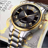 Wholesale Fashion Couple's Automatic Movement Watch Zinc Alloy Case Alloy Strap Round Dial Onion Crown Mineral Strengthened Glass Mirror Waterproof