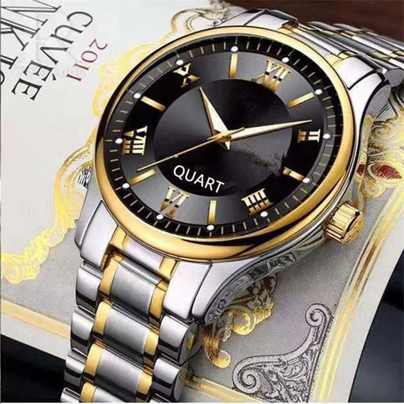 Wholesale Fashion Couple's Automatic Movement Watch Zinc Alloy Case Alloy Strap Round Dial Onion Crown Mineral Strengthened Glass Mirror Waterproof