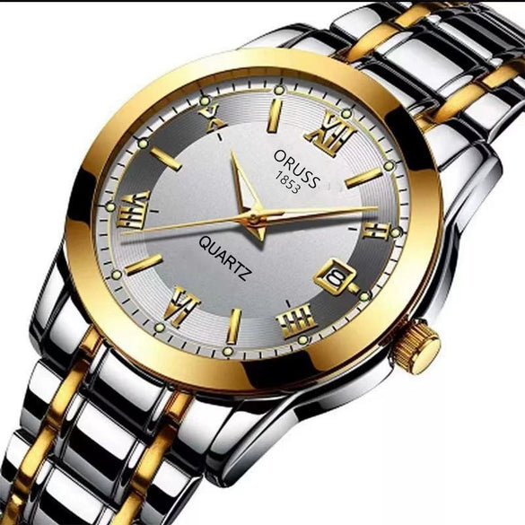 Wholesale Fashion Couple's Automatic Movement Watch Zinc Alloy Case Alloy Strap Round Dial Onion Crown Mineral Strengthened Glass Mirror Waterproof