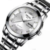 Wholesale Fashion Couple's Automatic Movement Watch Zinc Alloy Case Alloy Strap Round Dial Onion Crown Mineral Strengthened Glass Mirror Waterproof