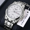Wholesale Fashion Couple's Automatic Movement Watch Zinc Alloy Case Alloy Strap Round Dial Onion Crown Mineral Strengthened Glass Mirror Waterproof