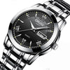 Wholesale Fashion Couple's Automatic Movement Watch Zinc Alloy Case Alloy Strap Round Dial Onion Crown Mineral Strengthened Glass Mirror Waterproof