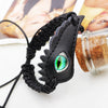 Wholesale Fashion Cowhide And Glass Glaze Handmade Geometric Devil's Eye Woven Bracelet
