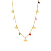Wholesale Fashion Creative Colorful Beaded Oval Hollow Eye Geometric Titanium Steel Chain Necklace With Electroplating