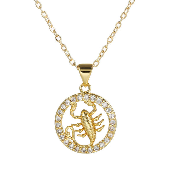 Wholesale Fashion Creative Copper Alloy Inlaid Zircon Constellation Geometric Pendant Ochain Necklace For Women
