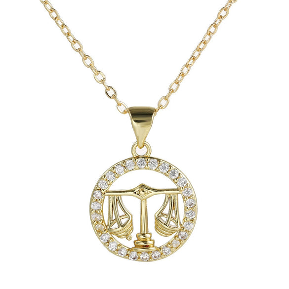 Wholesale Fashion Creative Copper Alloy Inlaid Zircon Constellation Geometric Pendant Ochain Necklace For Women