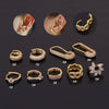 Wholesale Fashion Creative Geometric Copper Earrings With Zircon For Women Rose Gold Electroplated