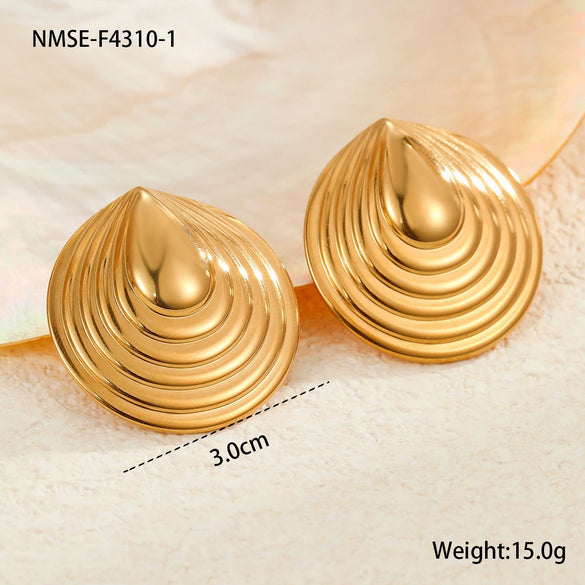 Wholesale Fashion Creative Geometric Titanium Steel And Stainless Steel Gold Plated Earrings
