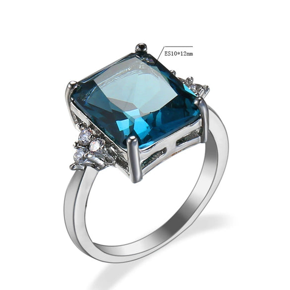 Wholesale Fashion Creative Jewelry Rings For Women Colorful Zircon Copper Geometric Electroplated