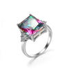 Wholesale Fashion Creative Jewelry Rings For Women Colorful Zircon Copper Geometric Electroplated
