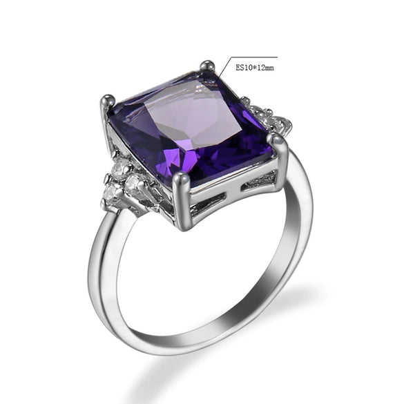 Wholesale Fashion Creative Jewelry Rings For Women Colorful Zircon Copper Geometric Electroplated