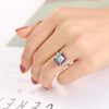 Wholesale Fashion Creative Jewelry Rings For Women Colorful Zircon Copper Geometric Electroplated