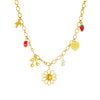 Wholesale Fashion Creative Multielement Stainless Steel Flower Pendant O Word Chain Necklace With Electroplating