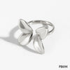 Wholesale Fashion Creative Petal Flower Open Ring 316 Stainless Steel With Pvd Gold Electroplated Finish