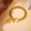 Wholesale Fashion Creative Stainless Steel Goldplated Bear Love Pendant Bracelet With Ot Buckle