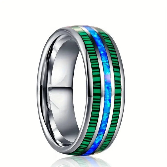 Wholesale Fashion Creative Threeslot Patch Stainless Steel Ring With Geometric Style And Electroplating