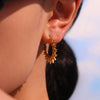 Wholesale Fashion Cshaped Geometric Stainless Steel Earrings With Furnace Vacuum Electroplating 18K Gold Colorpreserving Finish