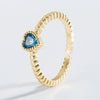 Wholesale Fashion Cute Unisex Heart Shaped Copper Zircon Ring Jewelry