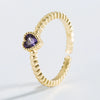 Wholesale Fashion Cute Unisex Heart Shaped Copper Zircon Ring Jewelry