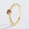 Wholesale Fashion Cute Unisex Heart Shaped Copper Zircon Ring Jewelry