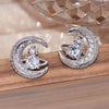 Wholesale Fashion Design Planet Moon Geometric Copper Earrings With Micro Inlay Zirconia For Women