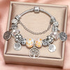 Wholesale Fashion Design Zinc Alloy Life Tree Beaded Bracelet With Flower Pattern And Seiko Design