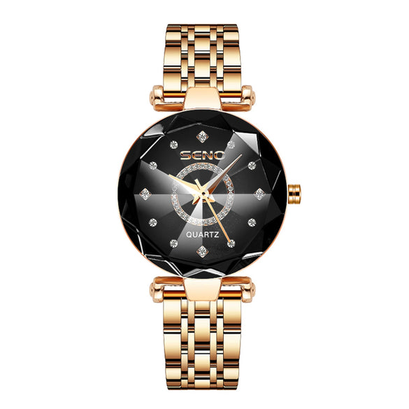 Wholesale Fashion Diamondencrusted Stainless Steel Band Waterproof Quartz Watch For Women With Round Dial And Spiral Crown