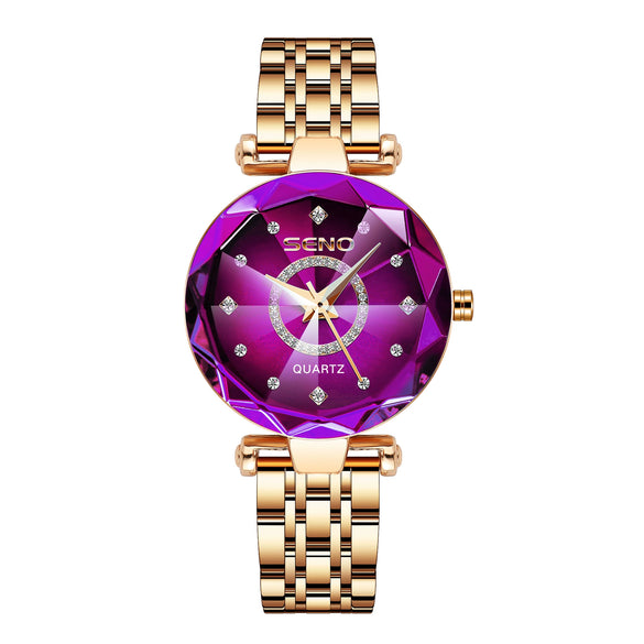 Wholesale Fashion Diamondencrusted Stainless Steel Band Waterproof Quartz Watch For Women With Round Dial And Spiral Crown