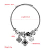 Wholesale Fashion Diy Diamondtreated Stainless Steel And Alloy Bracelet With Flower Pendant For Women