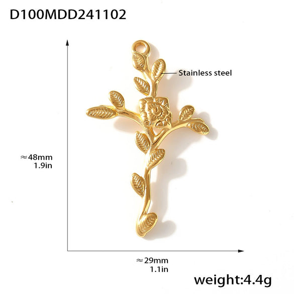 Wholesale Fashion Diy Jewelry Ferris Wheel Pendant Accessories With Natural Geometric Elements Stainless Steel 18K Gold Electroplated