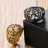 Wholesale Fashion Domineering Stainless Steel Lion Head Ring For Men Titanium Steel Polished