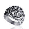 Wholesale Fashion Domineering Stainless Steel Lion Head Ring For Men Titanium Steel Polished