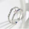 Wholesale Fashion Double Layer Inlay Zircon Ring Copper Geometric Electroplating Jewelry For Women
