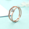 Wholesale Fashion Double Layer Inlay Zircon Ring Copper Geometric Electroplating Jewelry For Women