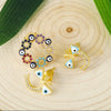 Wholesale Fashion Earrings Copper Geometric U Shape Microinlaid Colorful Zircon Electroplating Oil Dripping