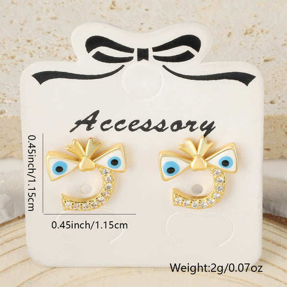 Wholesale Fashion Earrings Copper Geometric U Shape Microinlaid Colorful Zircon Electroplating Oil Dripping