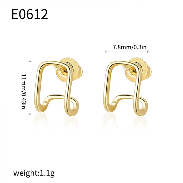 Wholesale Fashion Earrings Copper Gold Geometric Square Electroplated For Women