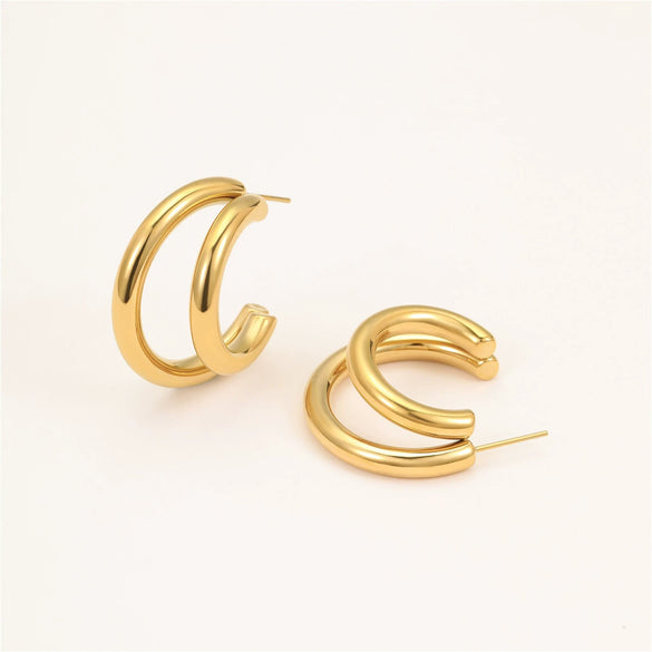 Wholesale Fashion Earrings Stainless Steel Geometric Jewelry For Women With Electroplating