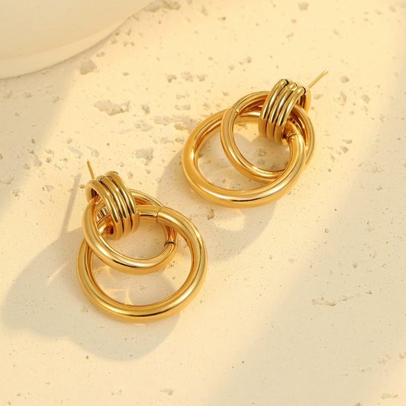 Wholesale Fashion Earrings Stainless Steel Geometric Jewelry For Women With Electroplating