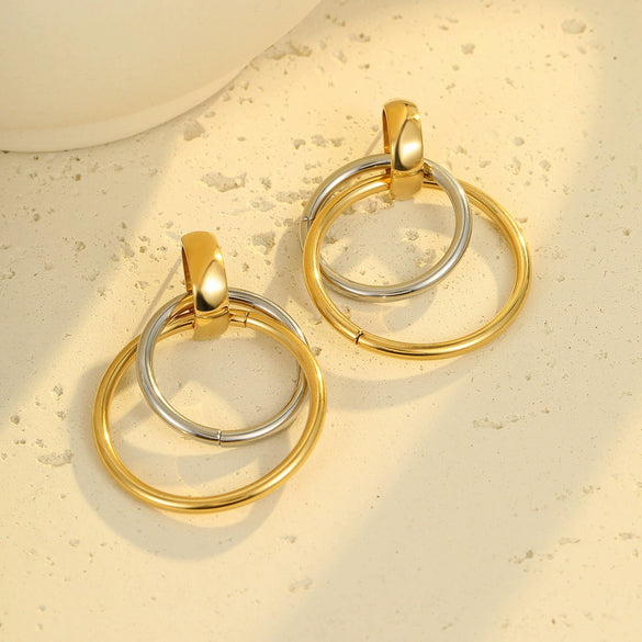 Wholesale Fashion Earrings Stainless Steel Geometric Jewelry For Women With Electroplating