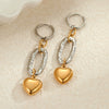 Wholesale Fashion Earrings Stainless Steel 18K Gold Plated Heart Shape Geometric Design